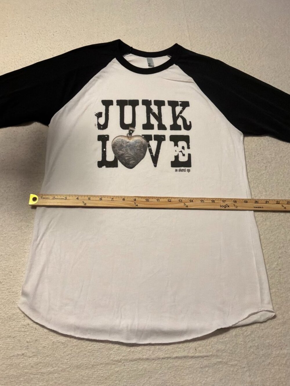 The 50 50 Shirt American Apearal "Junk Love an Altered Ego" Baseball Shirt Sz M